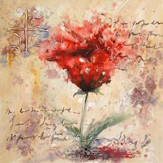 Textured Flowers oil painting